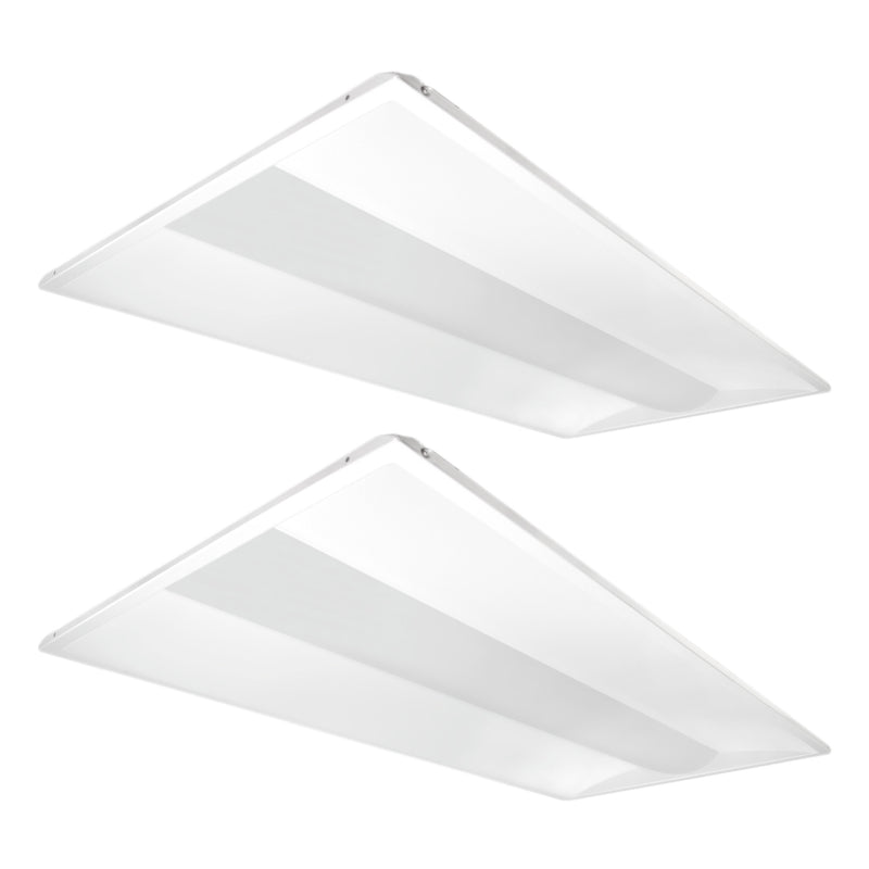 LED Troffer Light - 2' X 4' - 50W - 2 Pack - Wattage Adjustable (30W/40W/50W) and Color Tunable (3500/4000/5000K)- Dimmable - (UL + DLC 5.1)