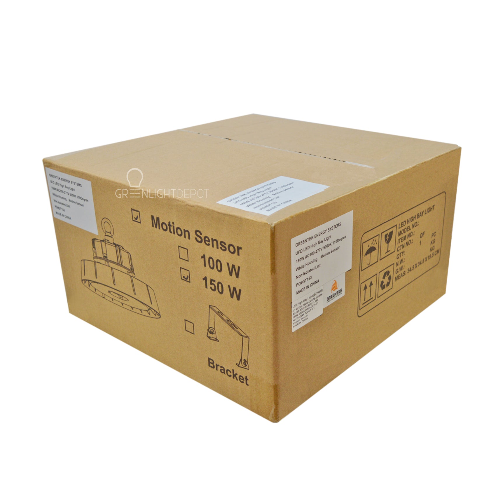 LED High Bay - 100W - Motion Sensor - Hook Mount - UFO - 5 Year Warranty - (UL+DLC)