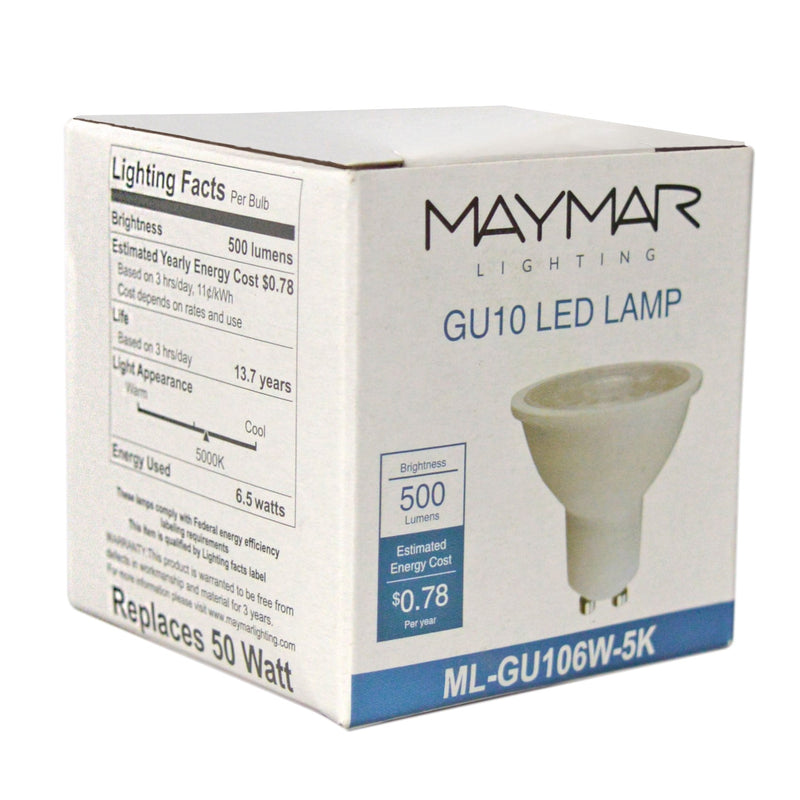 LED GU10 - 6.5W - 500lm - 40° - Dimmable - UL
