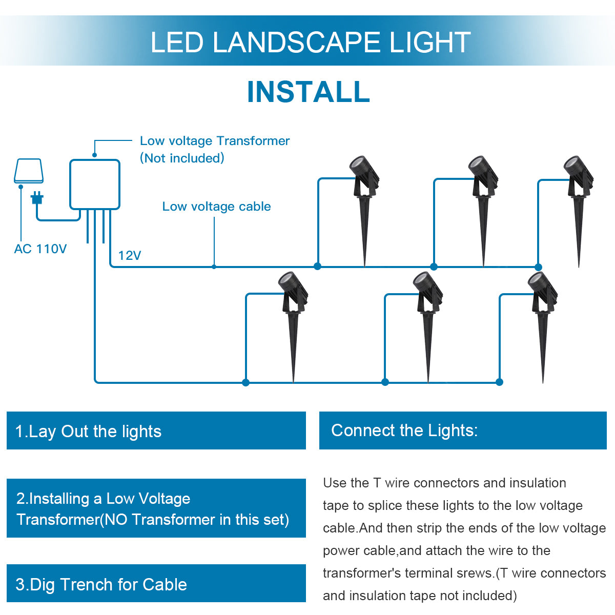 LED Landscape Light - 3W - 200Lm - Accent Light - Stake Mount