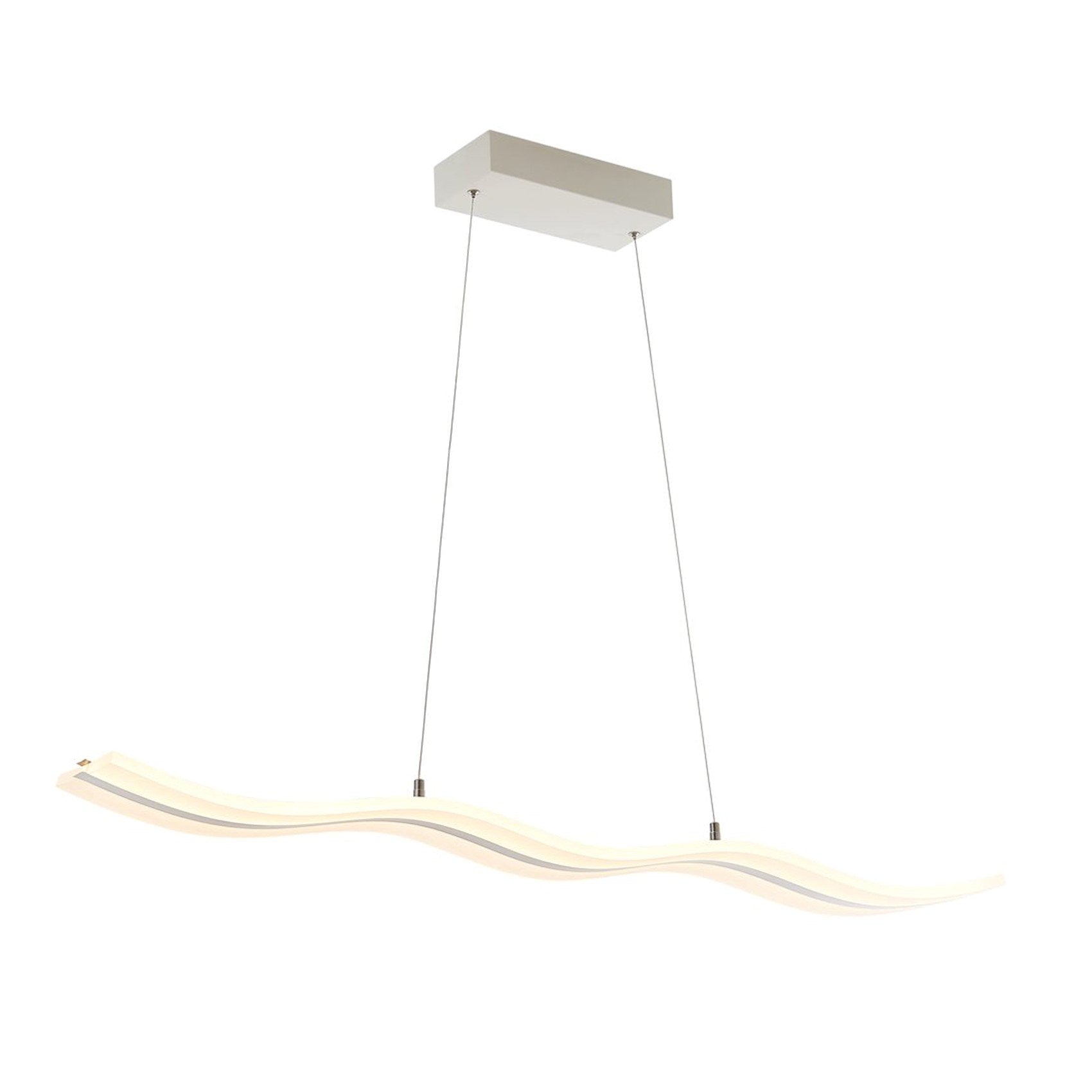 Modern Chandelier LED Light Linear Suspension Wave 40 Watt