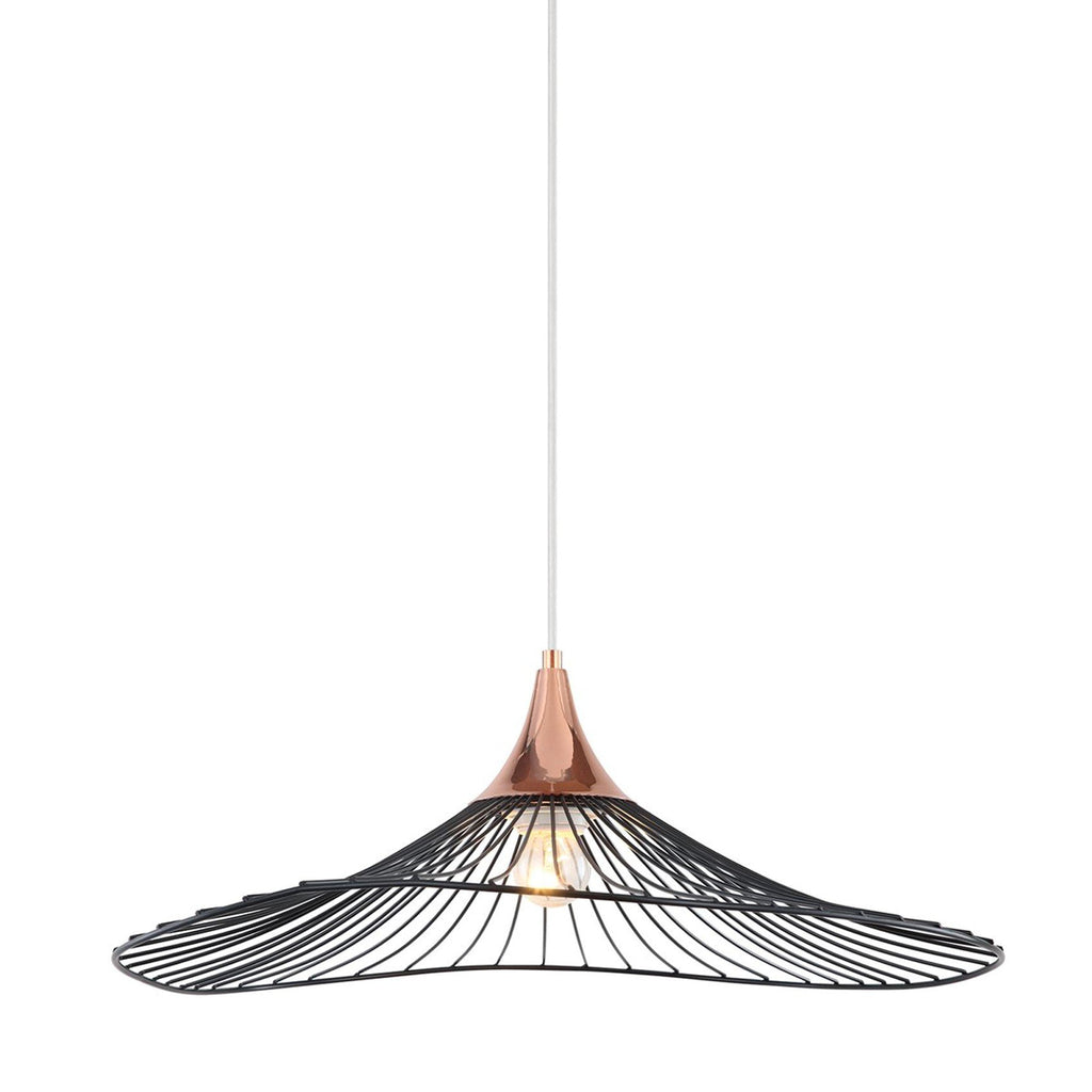 Pendant Light Wire Frame Industrial Rose Gold