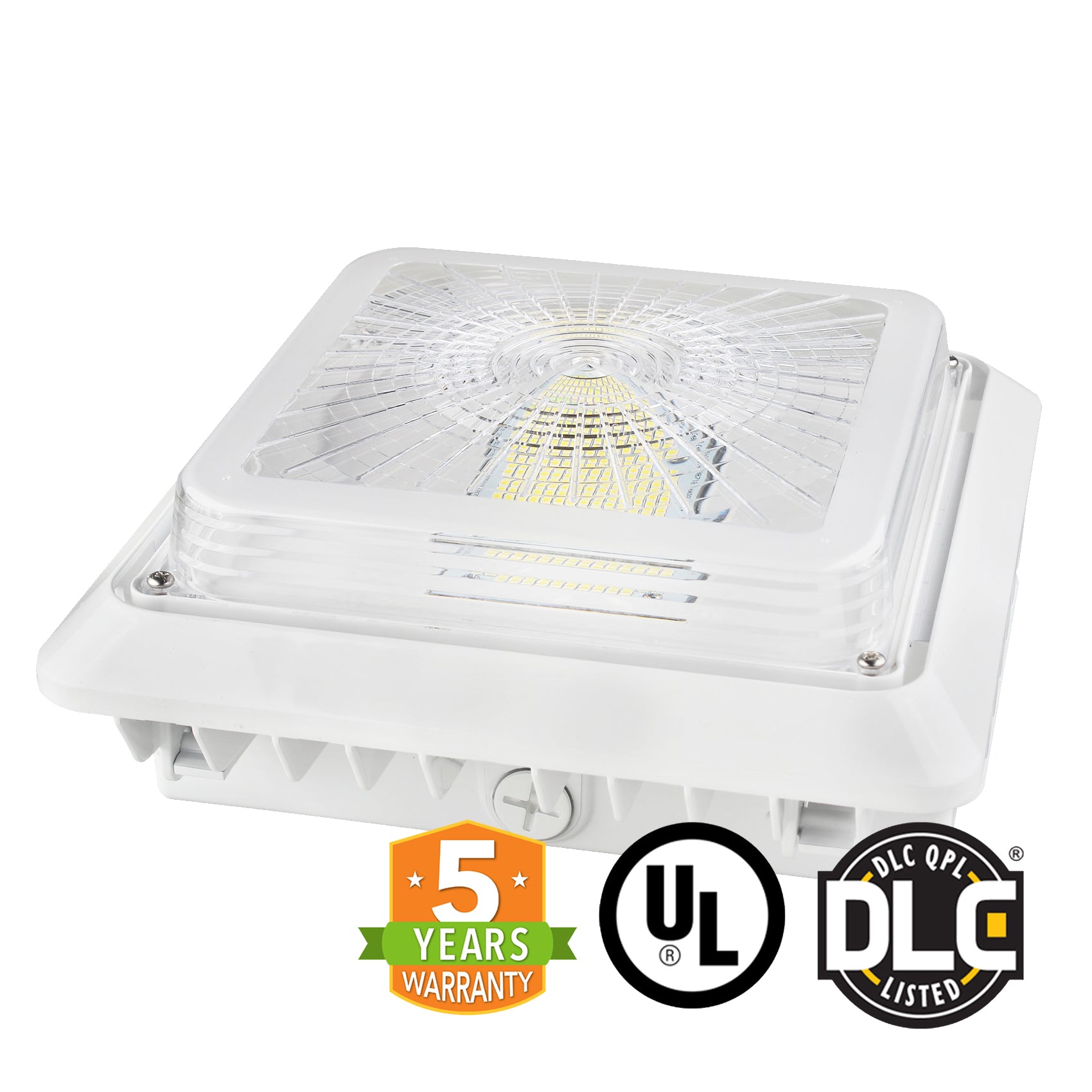 LED Canopy Light - 55W Outdoor Parking Garage Light - (UL+DLC Listed) - Green Light Depot