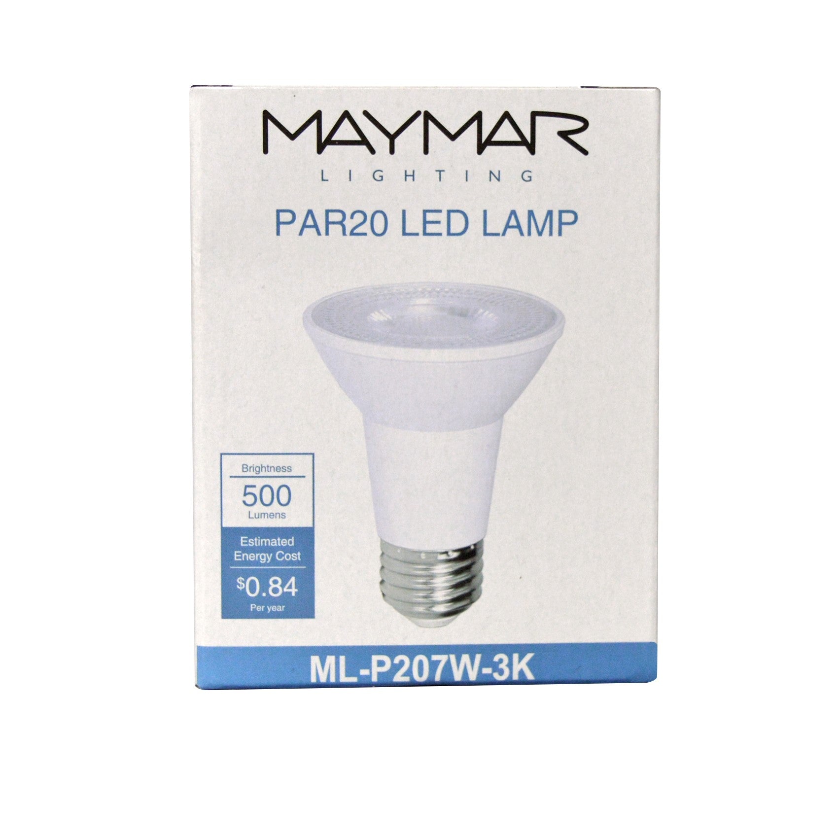 LED PAR20 - 7W - 500lm - 40° - Dimmable - UL