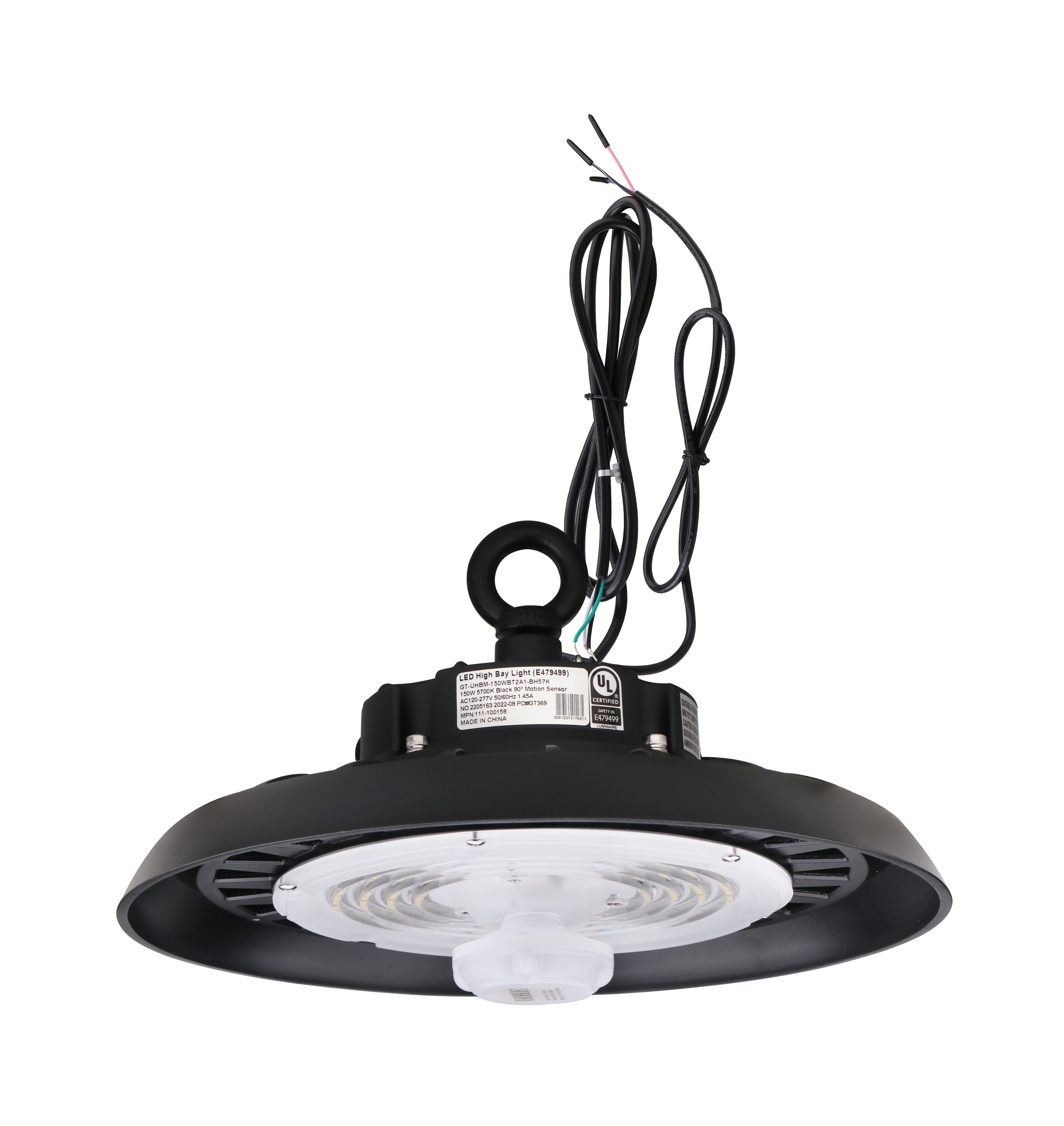 LED High Bay - 100W - 16,300 Lumens - Motion Sensor - UHBM - Hook Mount - UL+DLC5.1