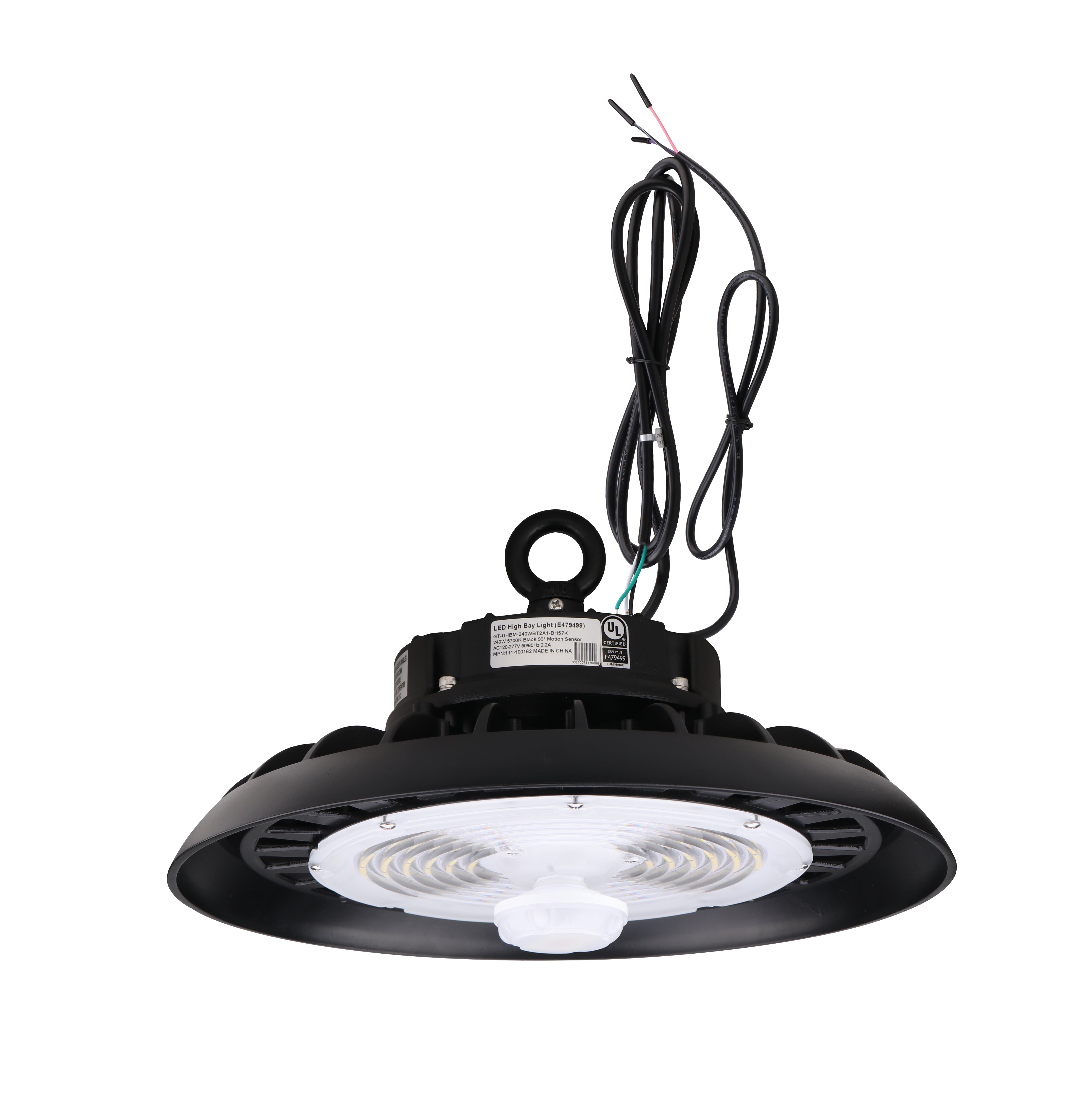 LED High Bay - 240W - 39,120 Lumens - Motion Sensor - UHBM - Hook Mount - UL+DLC5.1