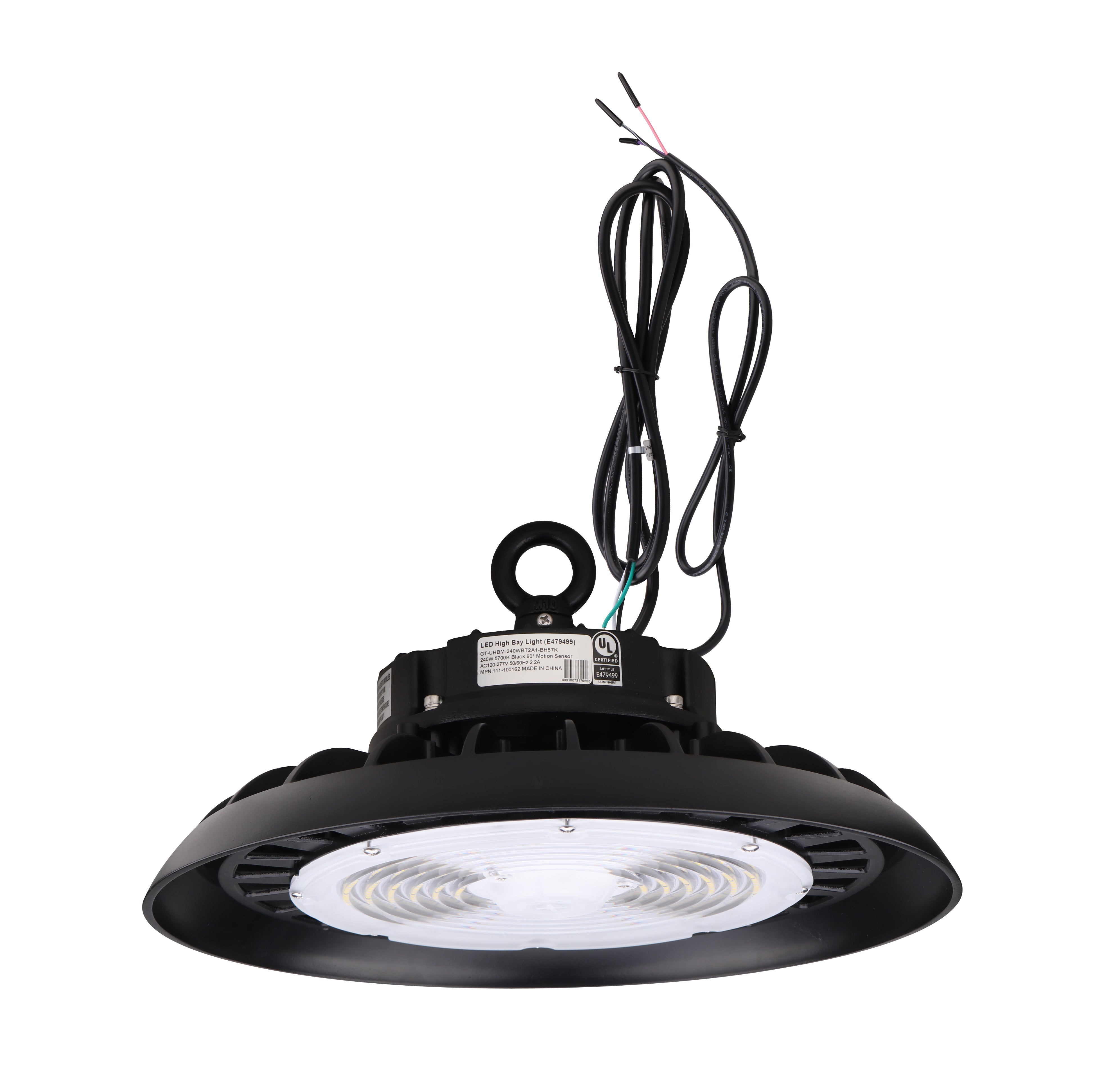 LED High Bay - 240W - 39,120 Lumens - Motion Sensor - UHBM - Hook Mount - UL+DLC5.1