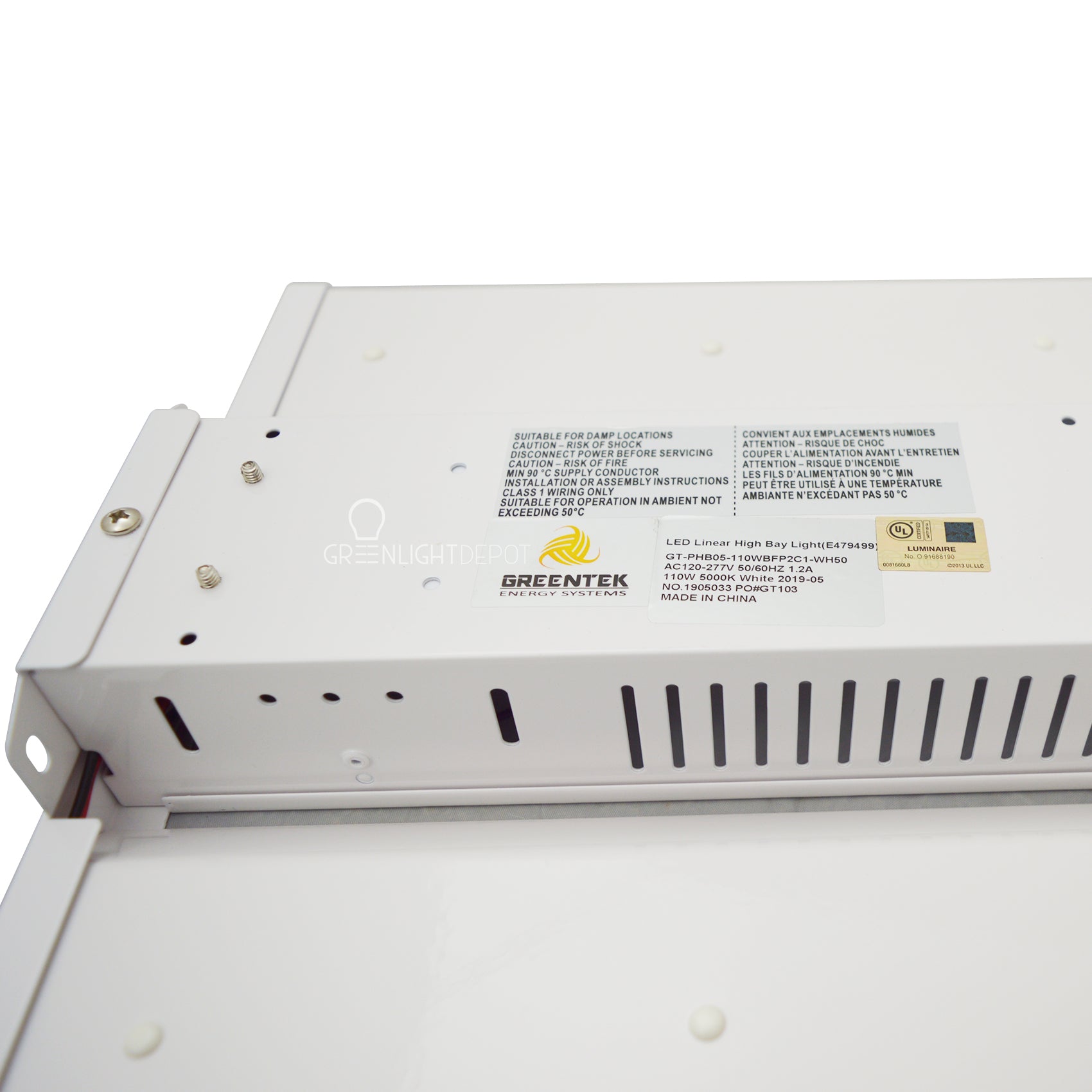 LED Linear High Bay - 110W - Slim High Bay - Frosted Lens - Chain Mounting - Gen 5 - (UL+DLC)