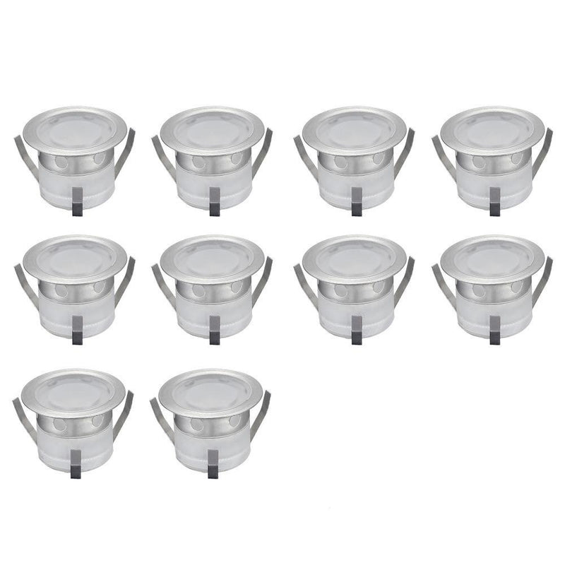 LED Deck Light - Landscape Light - Recessed In Ground Patio Kit - 10 Pc + Driver
