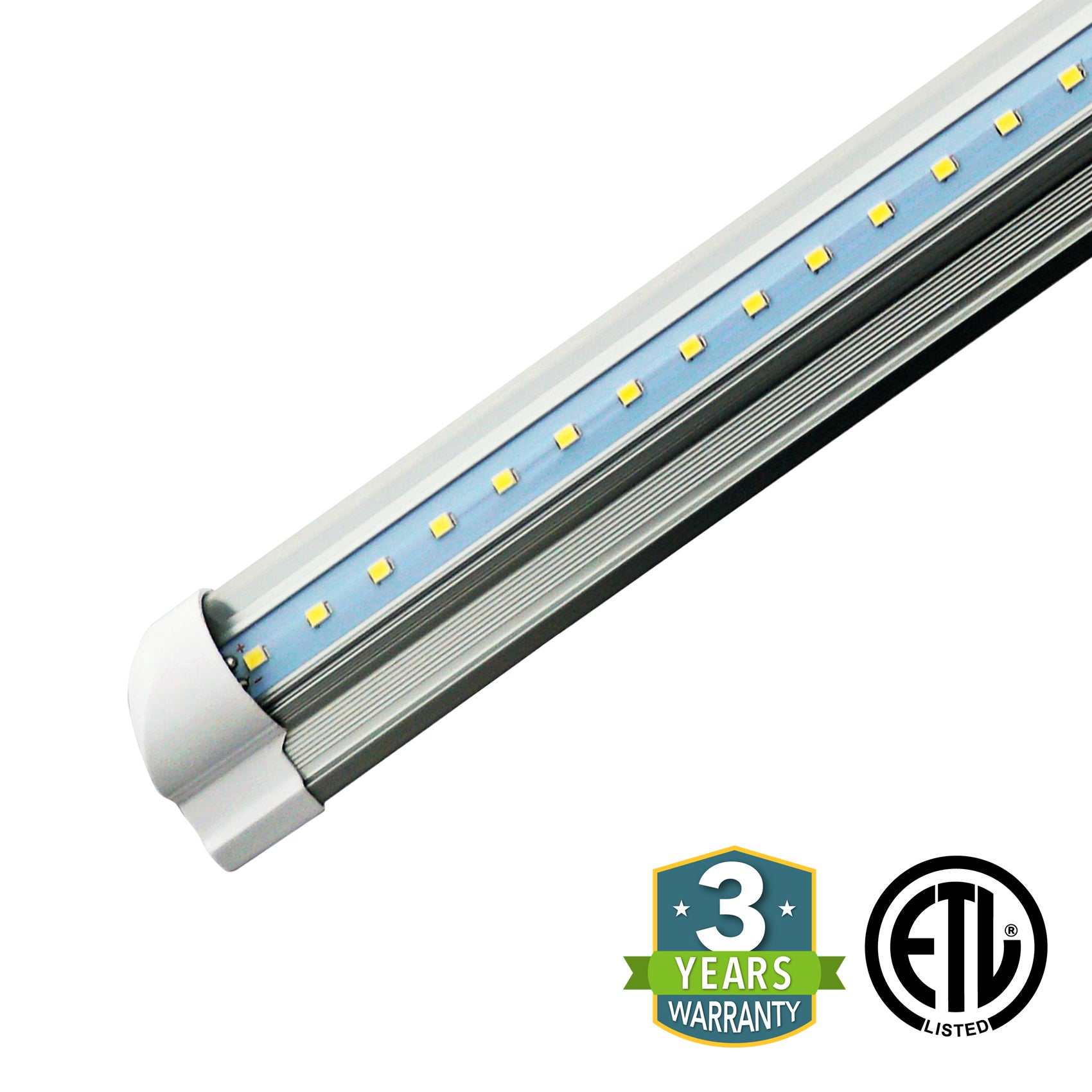 60W 8ft V-Shaped T8 Integrated LED Tube - Clear - Green Light Depot