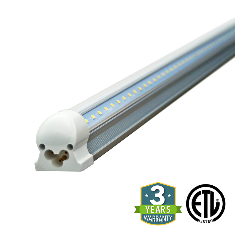 60W 8ft V-Shaped T8 Integrated LED Tube - Clear - Green Light Depot