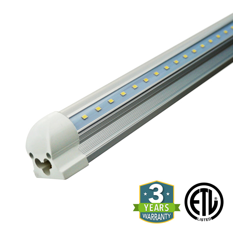 60W 8ft V-Shaped T8 Integrated LED Tube - Clear - Green Light Depot