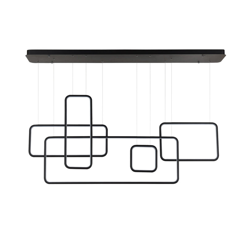 Modern Rectangular LED Chandelier Linear Suspension Lighting Fixtures ...